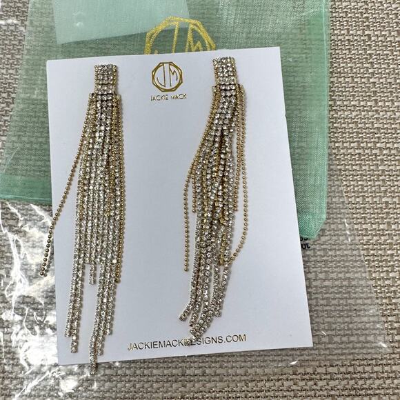NEW Jackie Mack x Rachel Zoe Adhara Gold Silver Chandelier Earrings MSRP $78 - Picture 8 of 10